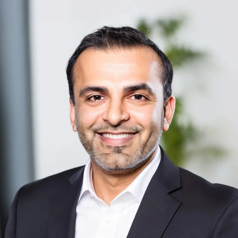 Shariq Refai, MD, MBA, board-certified psychiatrist and shrinkMD founder, portrait.